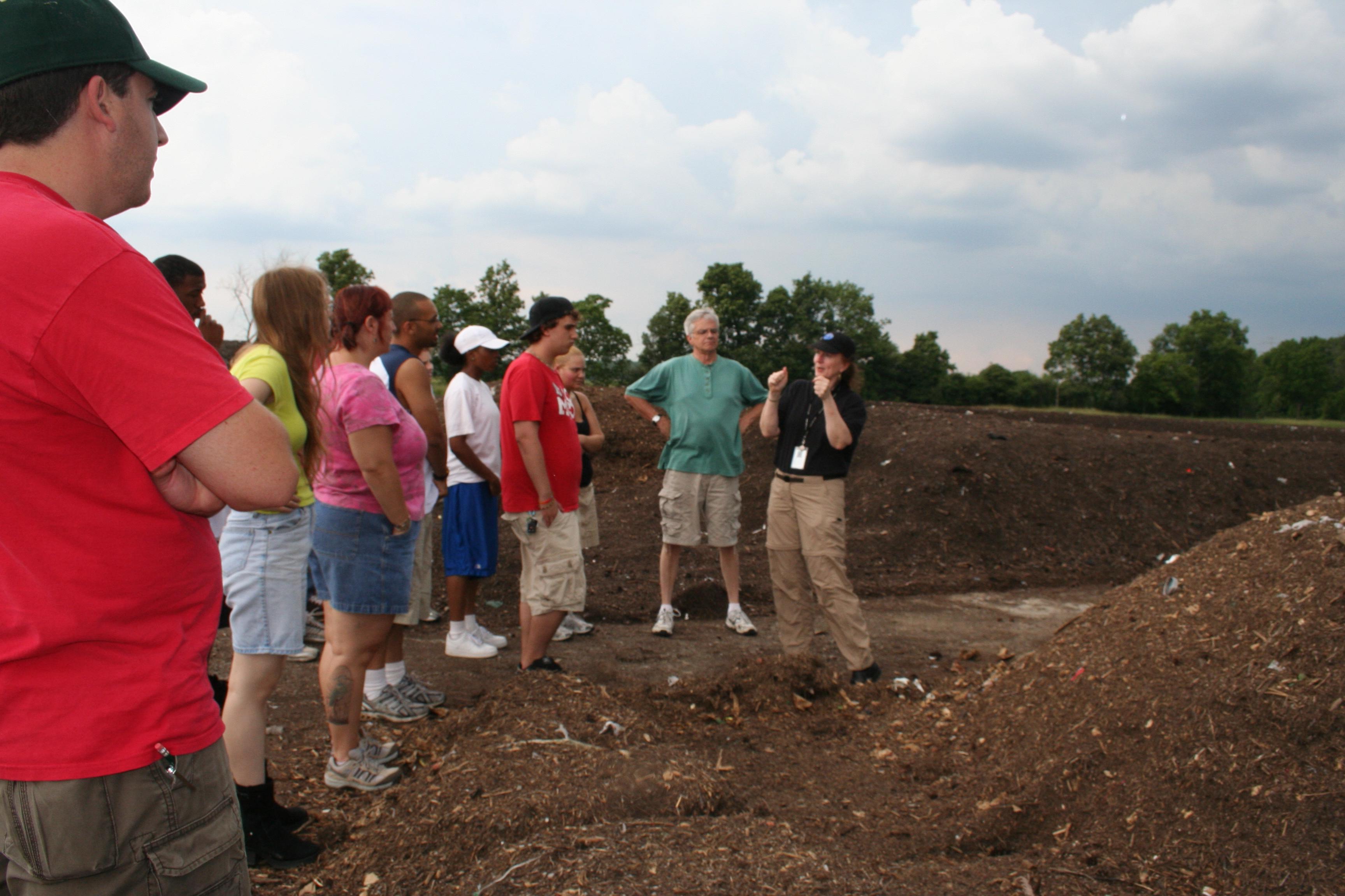 Students at MRF Compost Piles